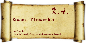 Knabel Alexandra névjegykártya